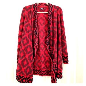 Lucky red & black Aztec cardigan
